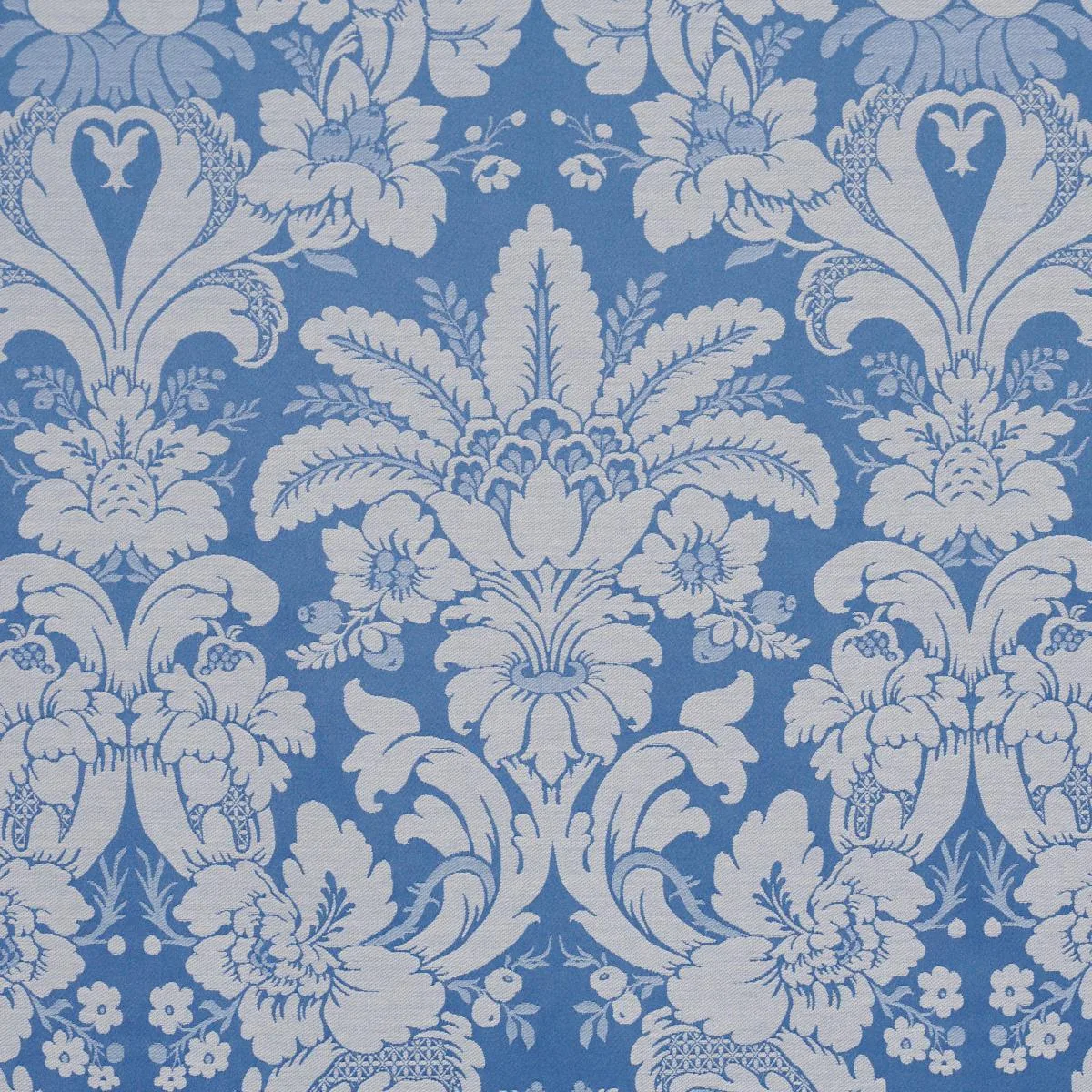 Schumacher 87093 Kennedy Damask Cobalt fabric swatch