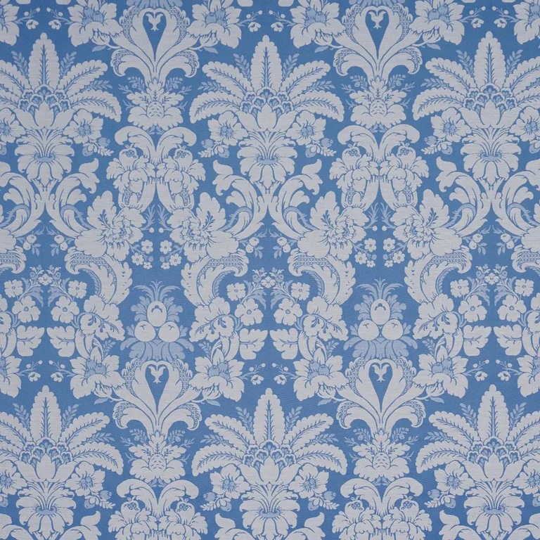 Schumacher 87093 Kennedy Damask Cobalt fabric swatch