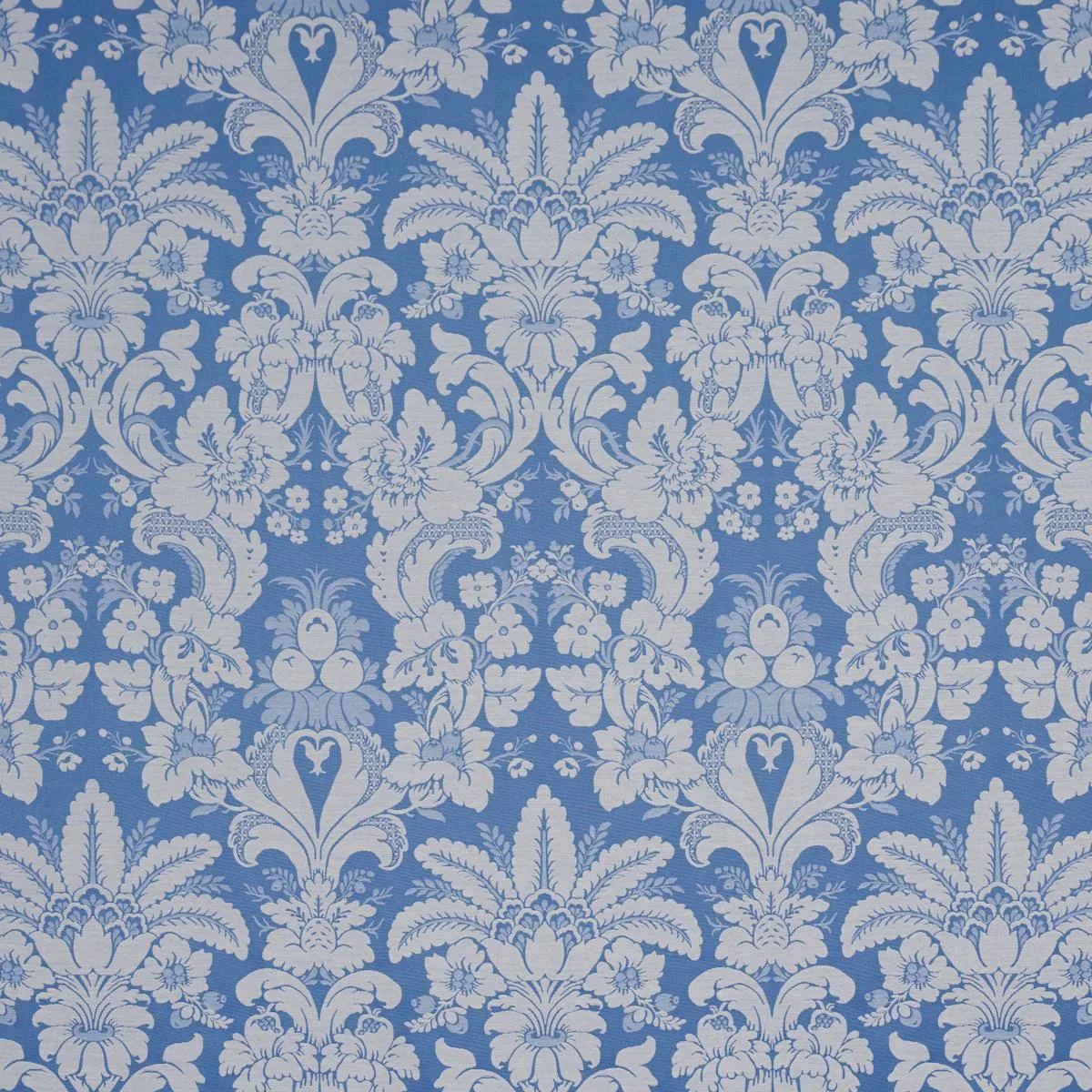 Schumacher 87093 Kennedy Damask Cobalt fabric swatch