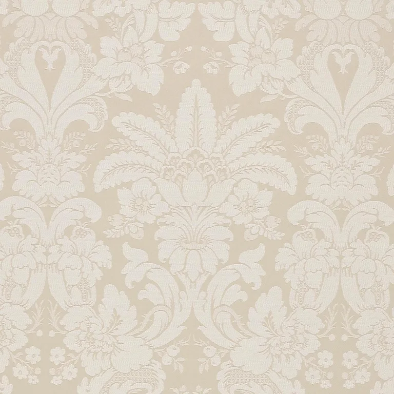 Schumacher 87092 Kennedy Damask Ivory fabric swatch