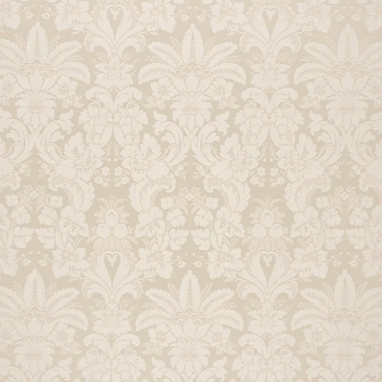 Schumacher 87092 Kennedy Damask Ivory fabric swatch