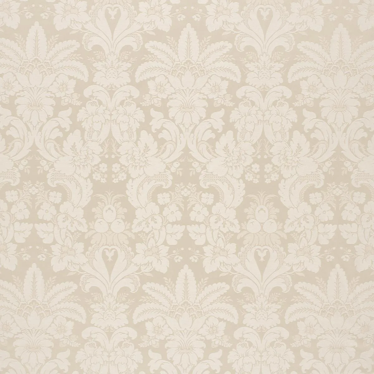 Schumacher 87092 Kennedy Damask Ivory fabric swatch
