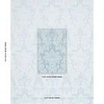 Schumacher 87094 Kennedy Damask Robin's Egg fabric swatch