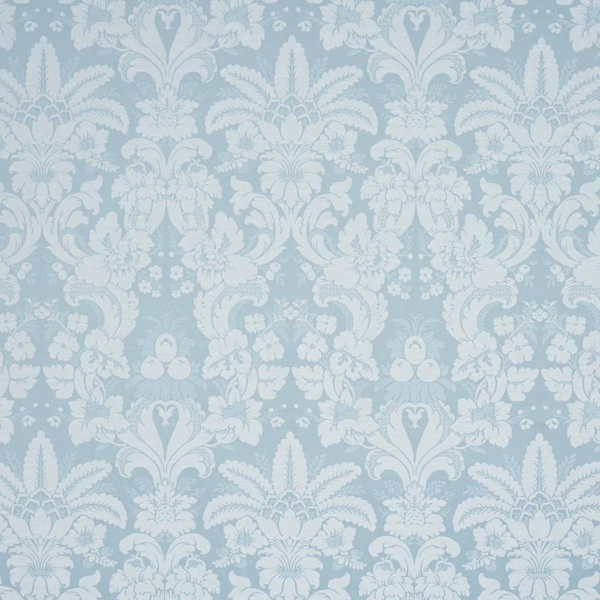 Schumacher 87094 Kennedy Damask Robin's Egg fabric swatch
