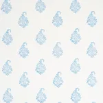 Schumacher 181352 Kerala Paisley Blue fabric swatch