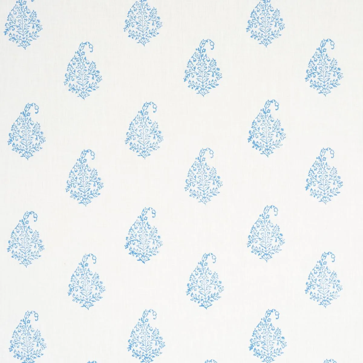 Schumacher 181352 Kerala Paisley Blue fabric swatch