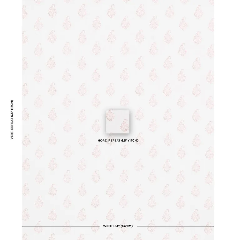 Schumacher 181353 Kerala Paisley Blush fabric swatch