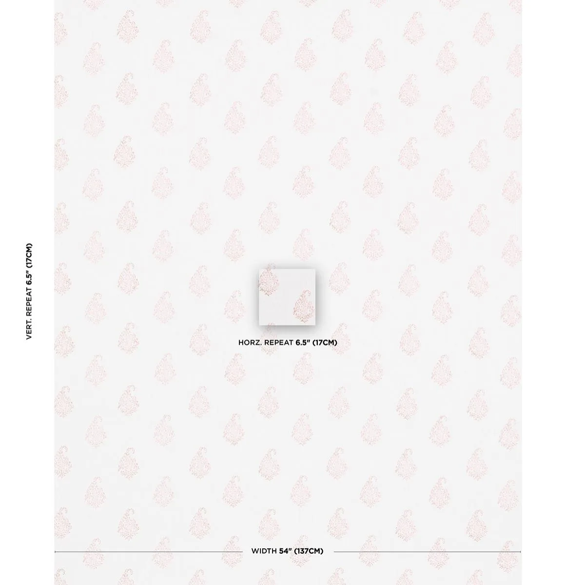 Schumacher 181353 Kerala Paisley Blush fabric swatch