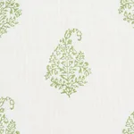 Schumacher 181351 Kerala Paisley Leaf fabric swatch