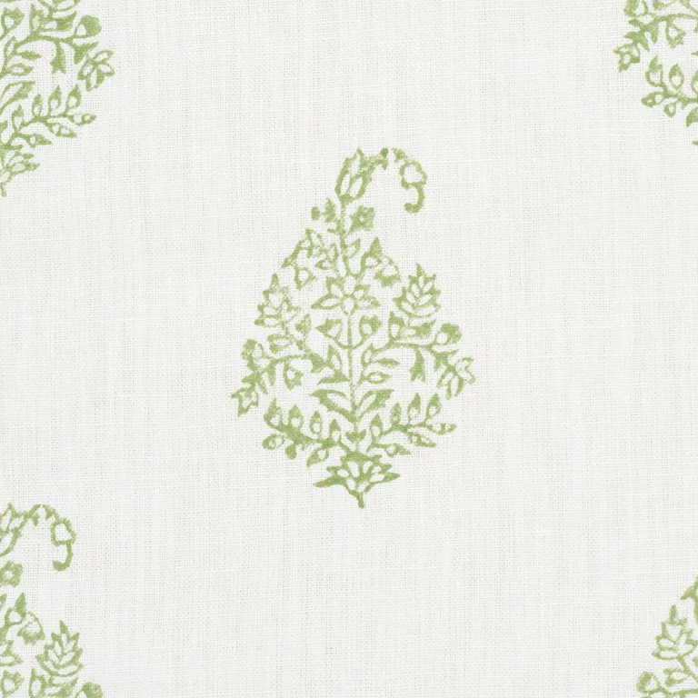 Schumacher 181351 Kerala Paisley Leaf fabric swatch