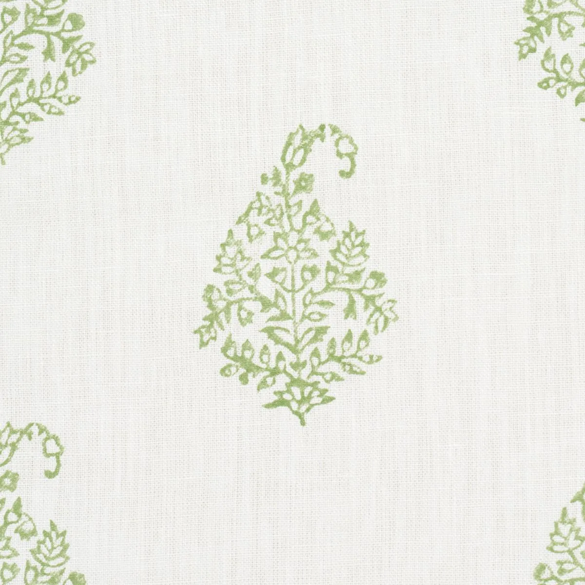Schumacher 181351 Kerala Paisley Leaf fabric swatch