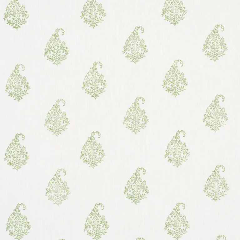 Schumacher 181351 Kerala Paisley Leaf fabric swatch