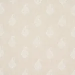 Schumacher 181350 Kerala Paisley White On Neutral fabric swatch
