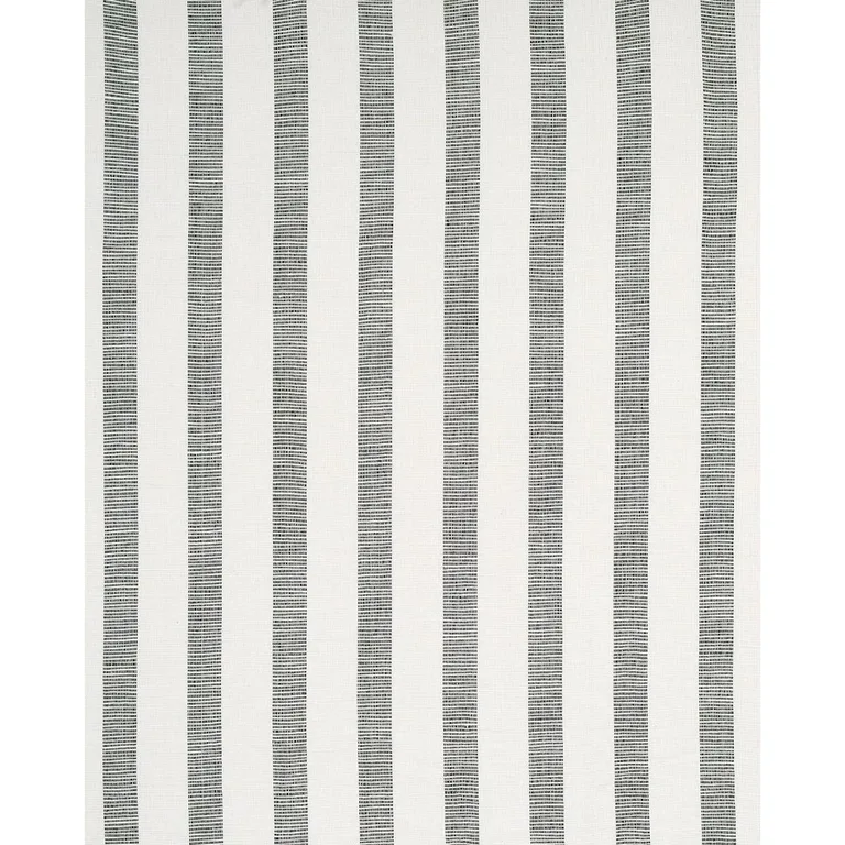 Schumacher 77566 Ketley Performance Stripe Black fabric swatch