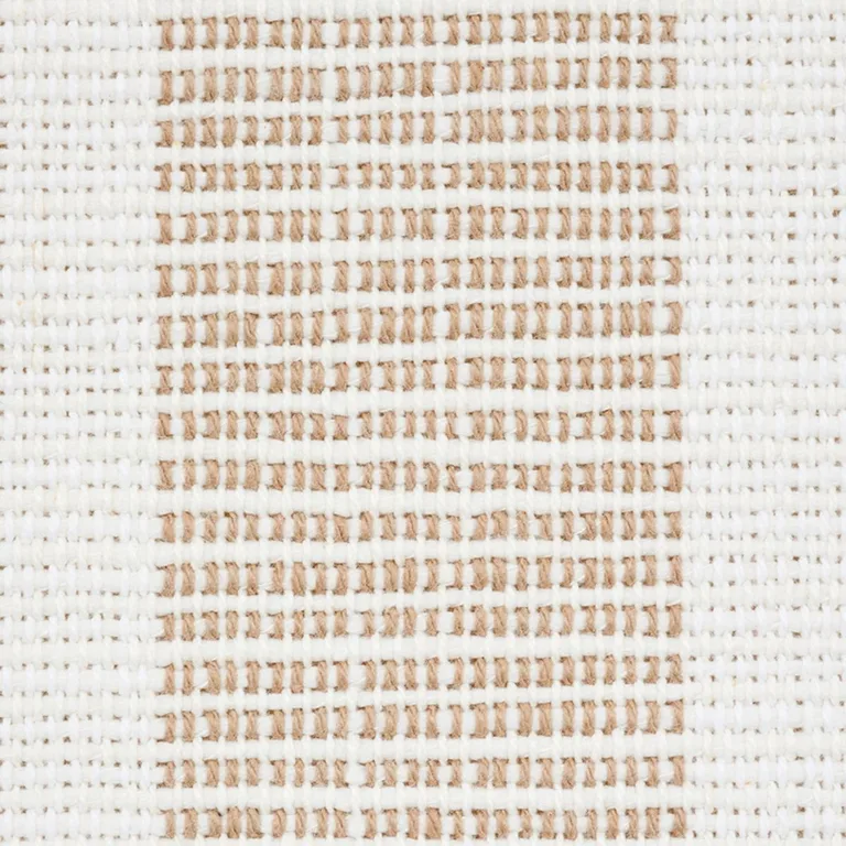 Schumacher 77560 Ketley Performance Stripe Natural fabric swatch