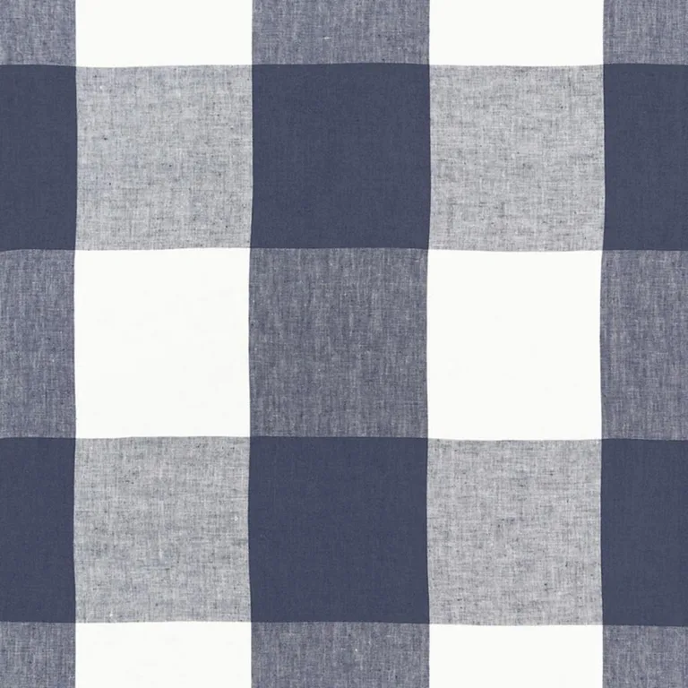 Schumacher 68370 Key Largo Check Navy fabric swatch
