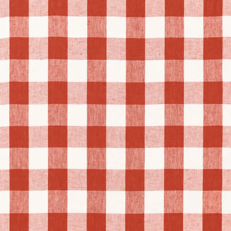 Schumacher 68012 Key West Check Persimmon fabric swatch