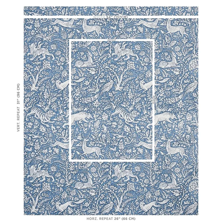 Schumacher 2603275 Khan's Park Chambray fabric swatch