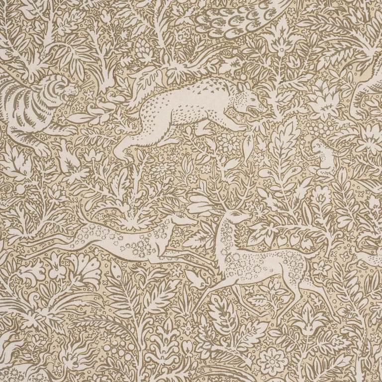 Schumacher 2603274 Khan's Park Gray Beige fabric swatch