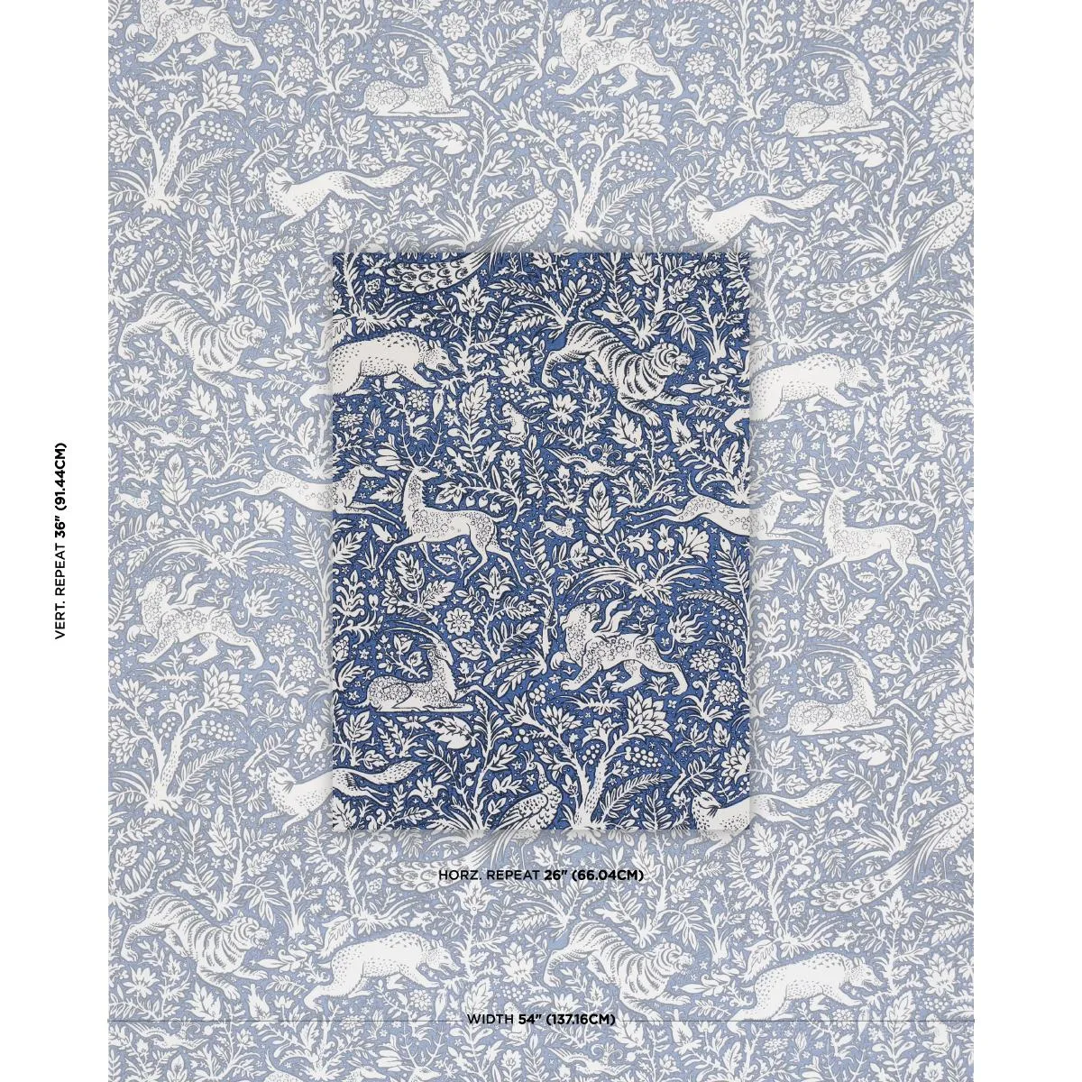 Schumacher 2603101 Khan's Park Navy fabric swatch