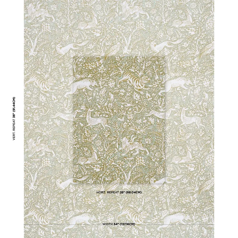 Schumacher 2603276 Khan's Park Sage fabric swatch