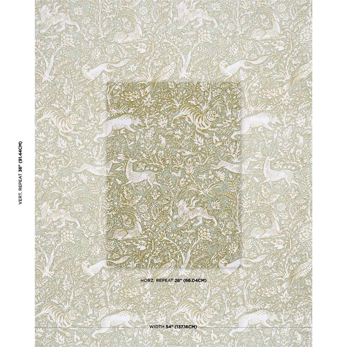 Schumacher 2603276 Khan's Park Sage fabric swatch