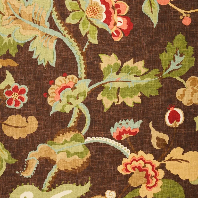 Schumacher 173912 Khantau Tree Mahogany fabric swatch
