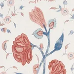 Schumacher 178330 Khilana Floral Delft & Rose fabric swatch