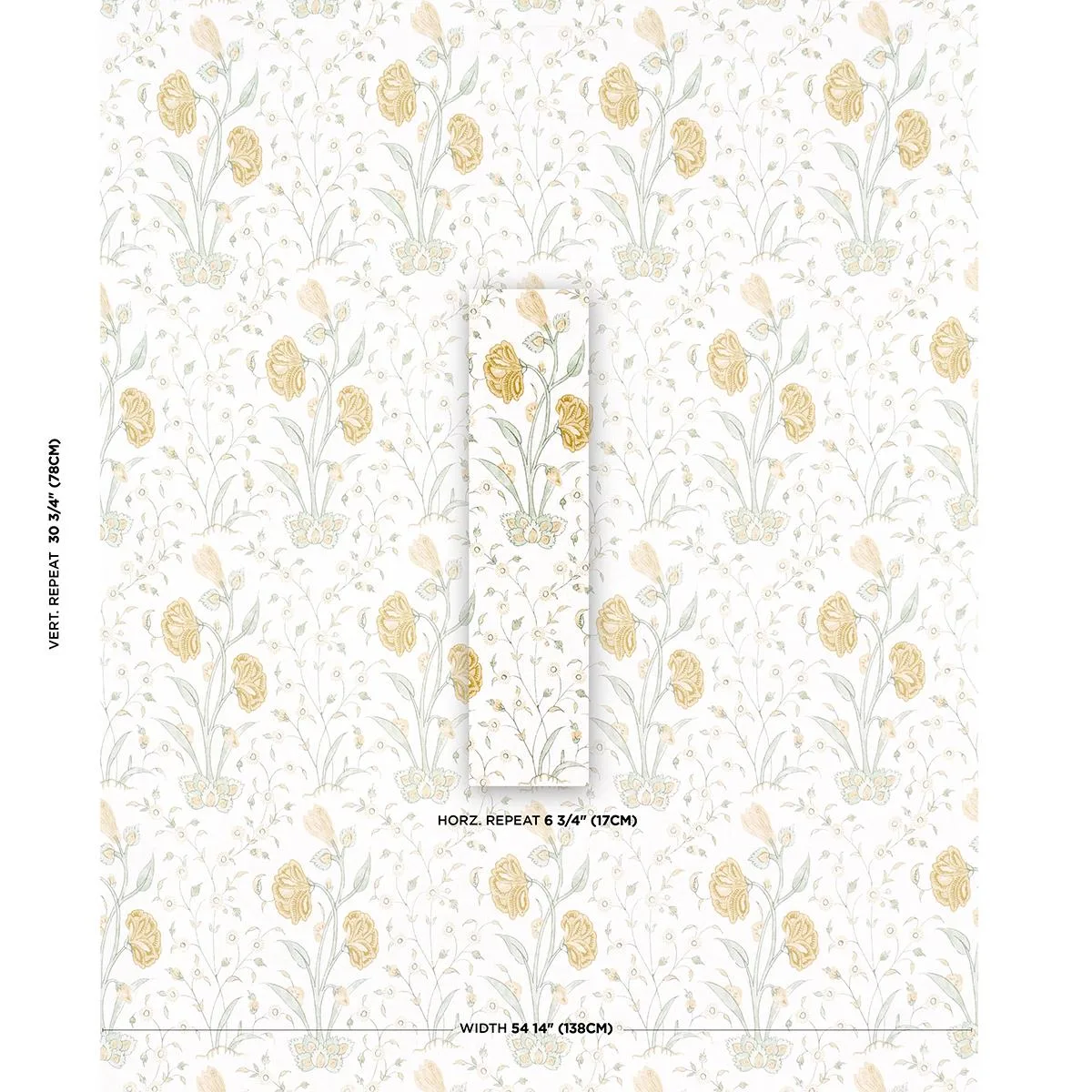 Schumacher 178333 Khilana Floral Marigold fabric swatch