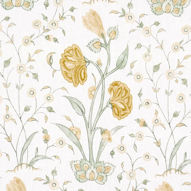 Schumacher 178333 Khilana Floral Marigold fabric swatch