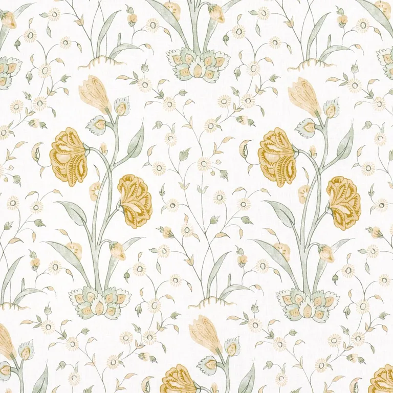 Schumacher 178333 Khilana Floral Marigold fabric swatch