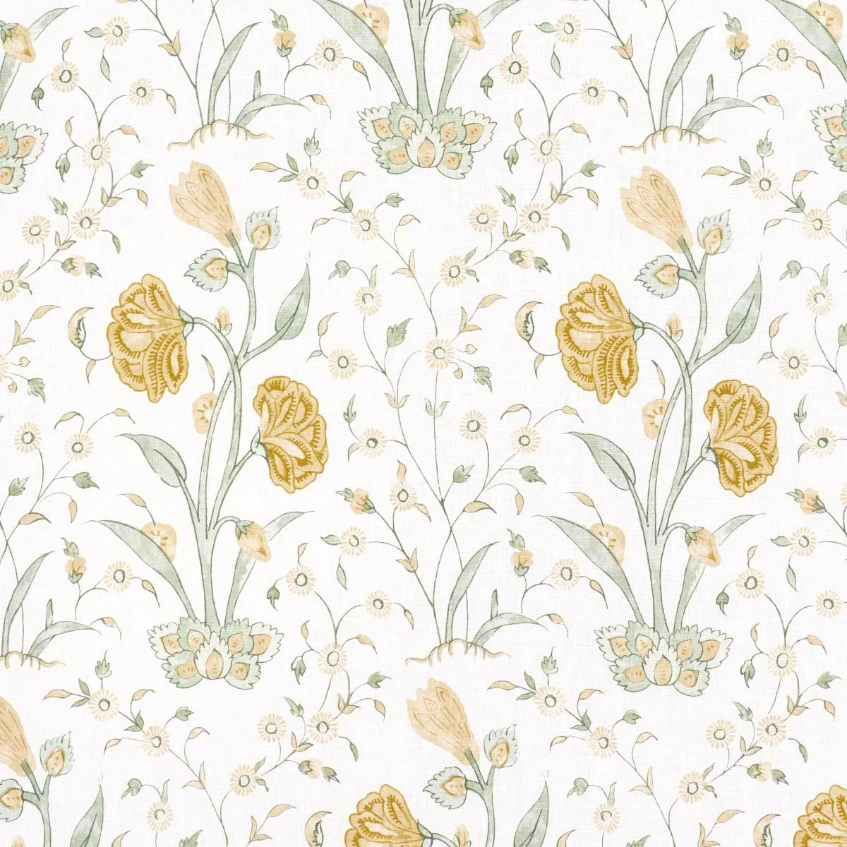 Schumacher 178333 Khilana Floral Marigold fabric swatch