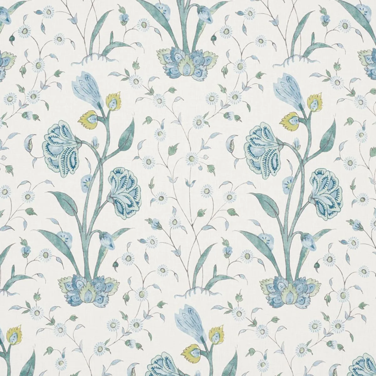 Schumacher 178331 Khilana Floral Peacock fabric swatch