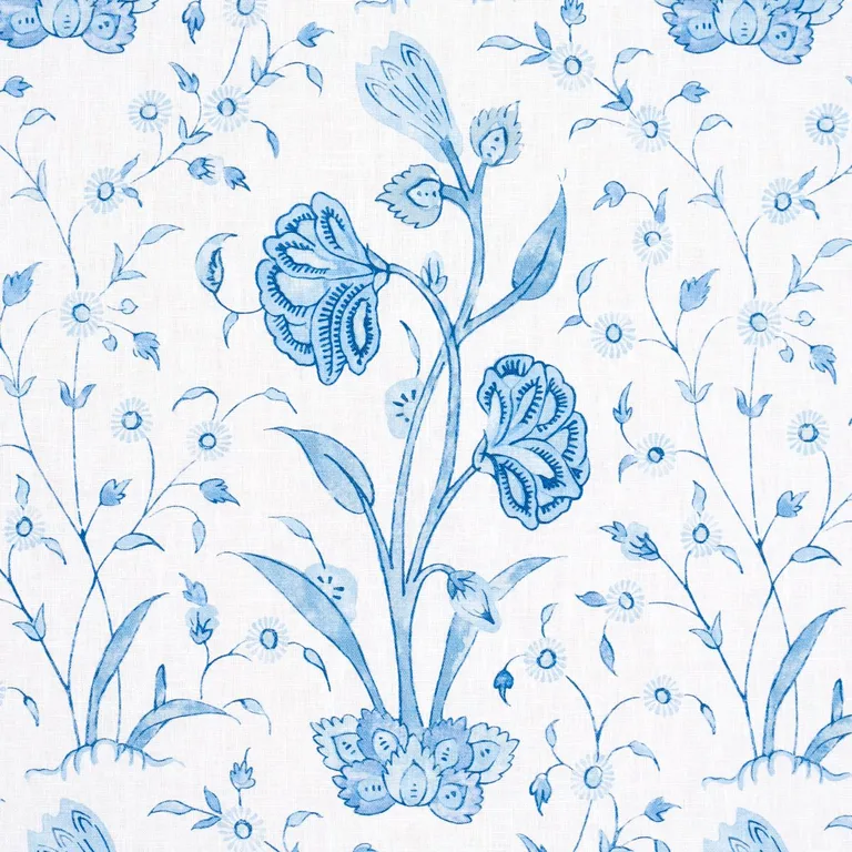 Schumacher 178335 Khilana Floral Porcelain fabric swatch