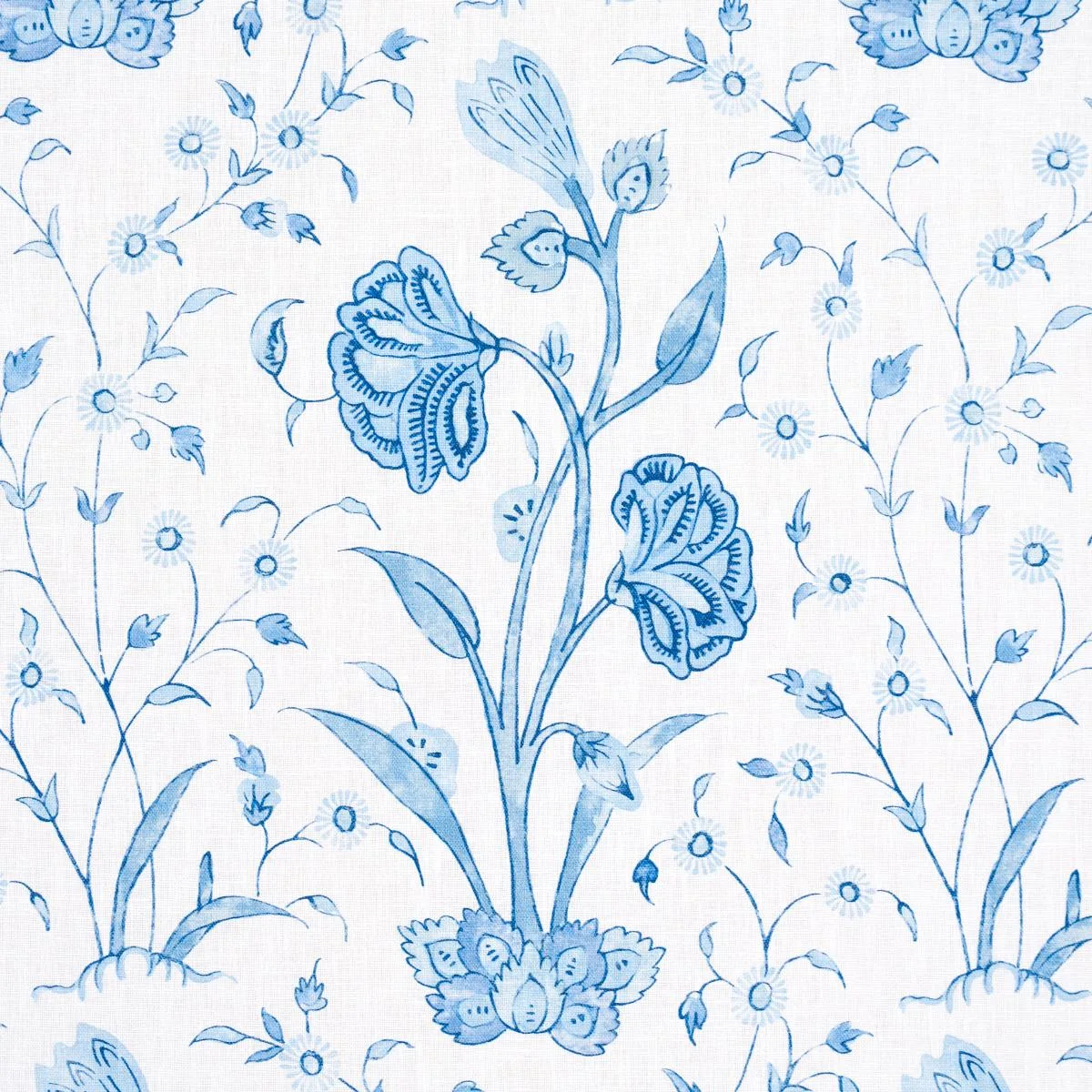 Schumacher 178335 Khilana Floral Porcelain fabric swatch