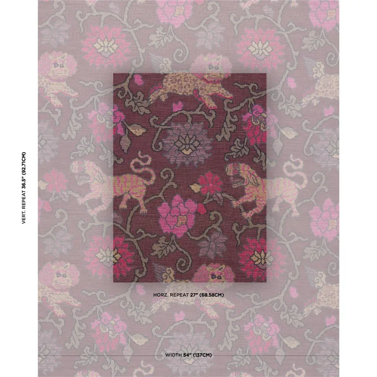 Schumacher 62683 Khotan Weave Aubergine fabric swatch