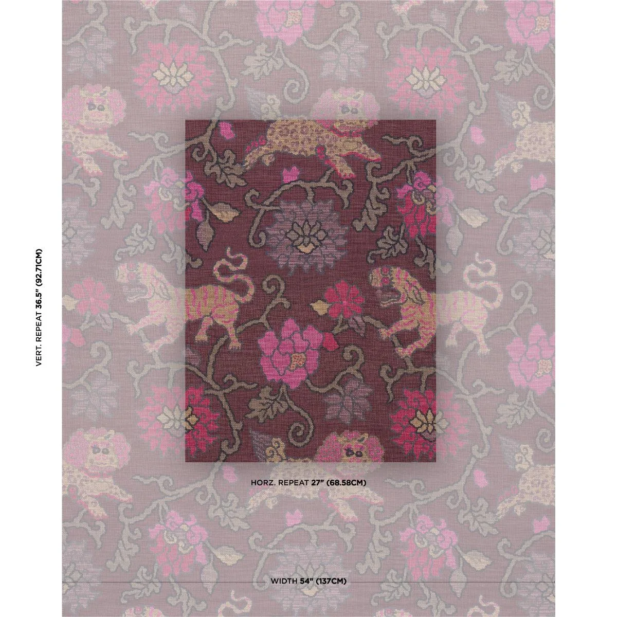 Schumacher 62683 Khotan Weave Aubergine fabric swatch