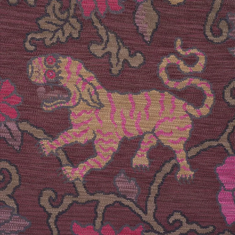 Schumacher 62683 Khotan Weave Aubergine fabric swatch