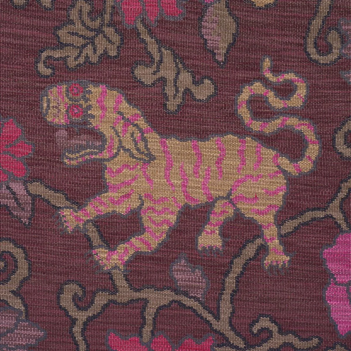 Schumacher 62683 Khotan Weave Aubergine fabric swatch
