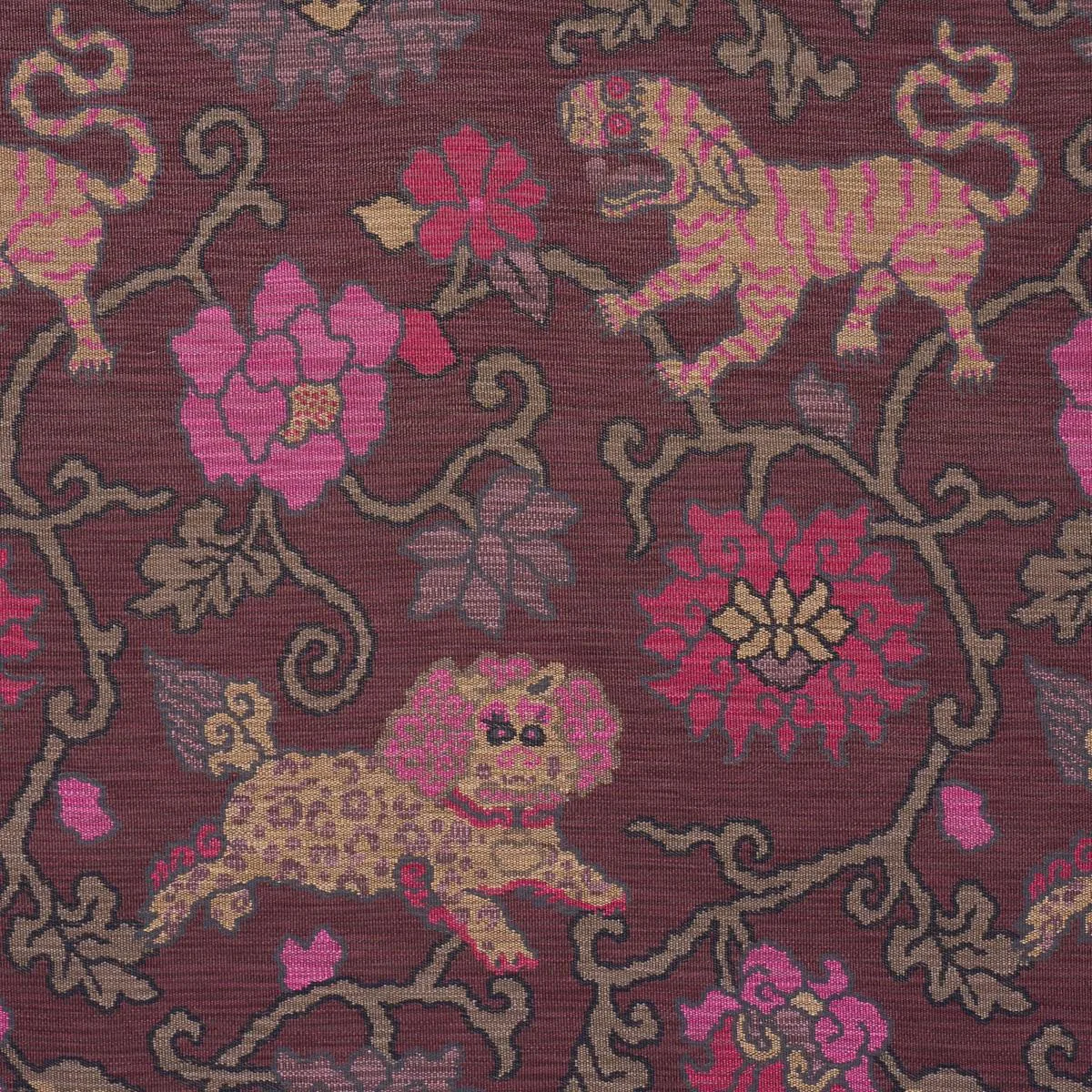 Schumacher 62683 Khotan Weave Aubergine fabric swatch
