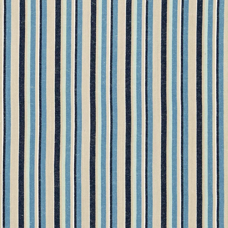 Schumacher 66030 Kiawah Stripe Indigo fabric swatch