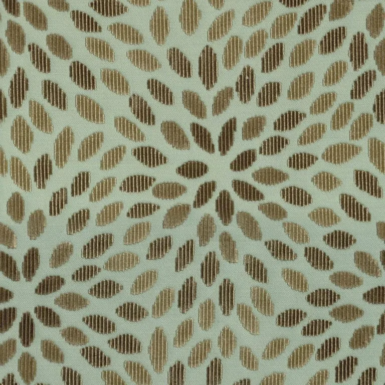 Schumacher 2644280 Kiku Silk Velvet Aqua & Cocoa fabric swatch