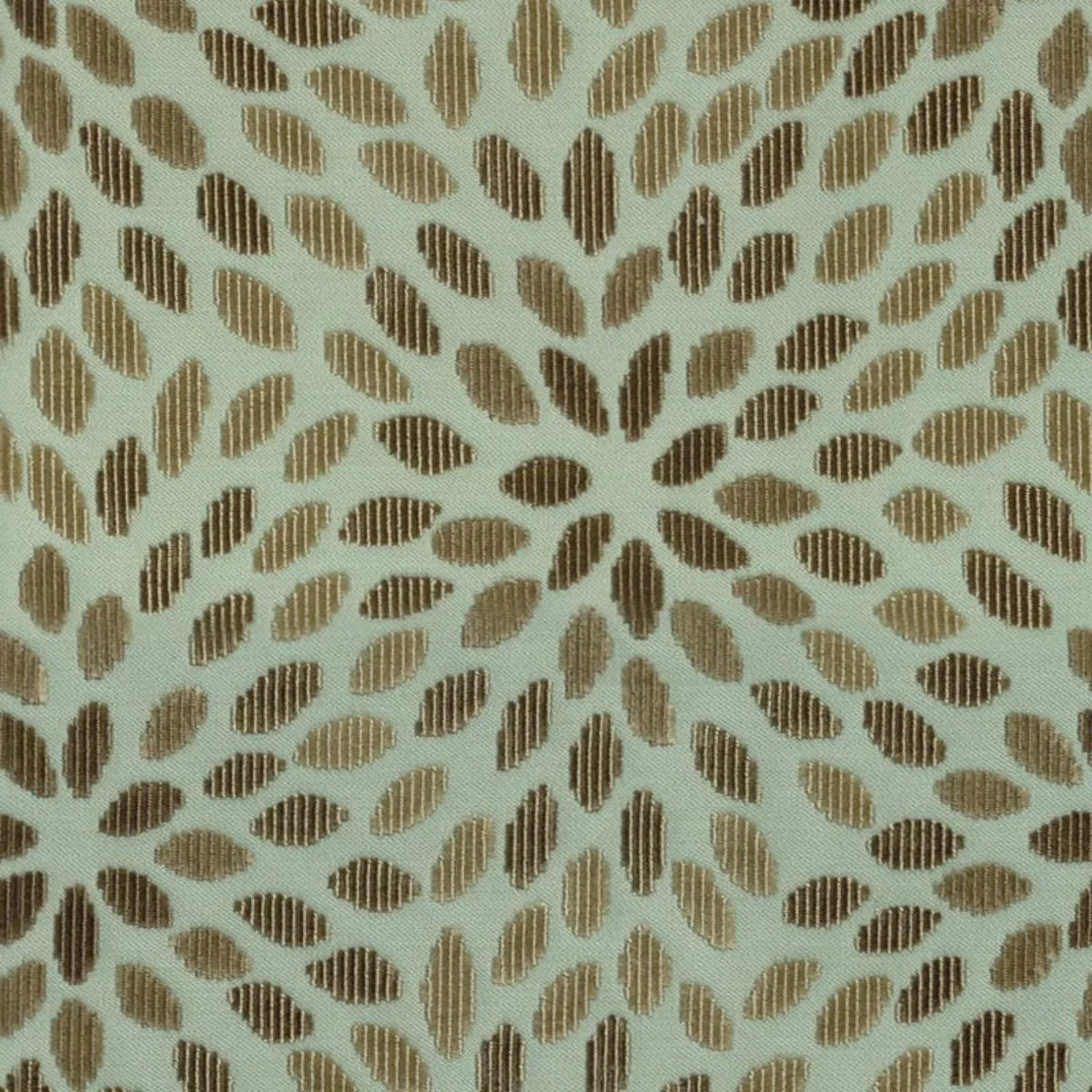 Schumacher 2644280 Kiku Silk Velvet Aqua & Cocoa fabric swatch