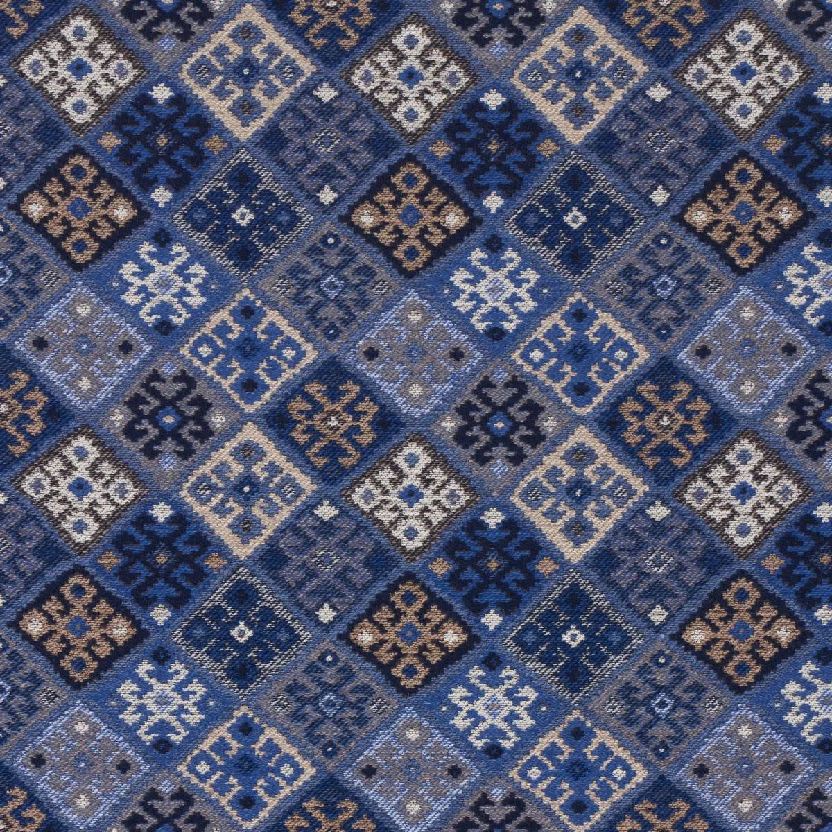 Schumacher 67143 Kilim Weave Blue fabric swatch