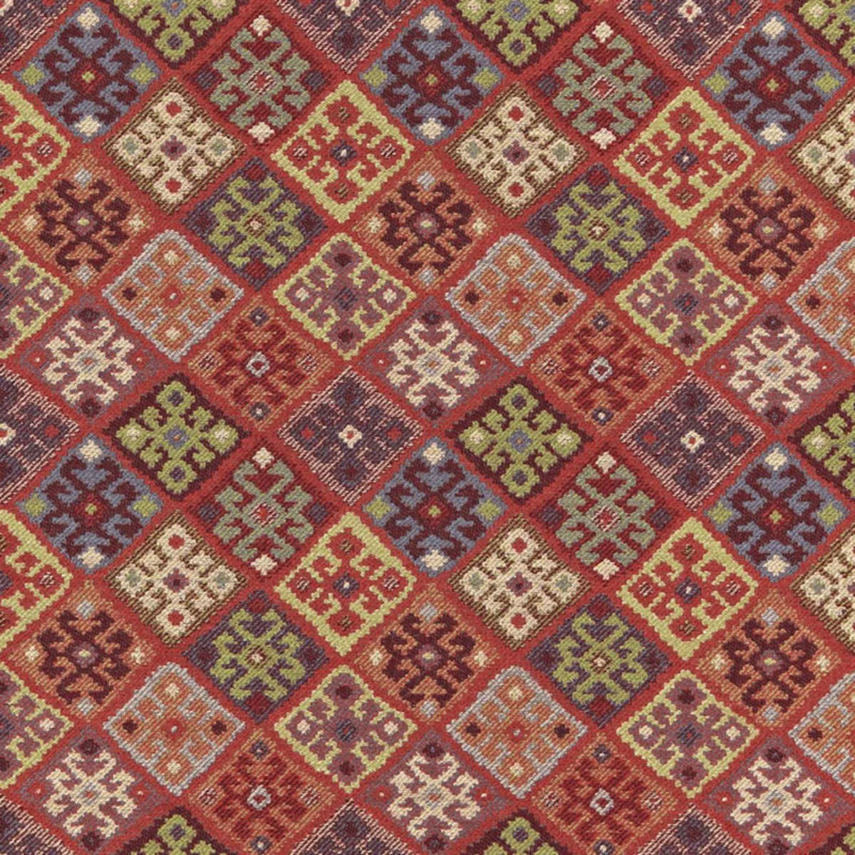 Schumacher 67142 Kilim Weave Carmine fabric swatch