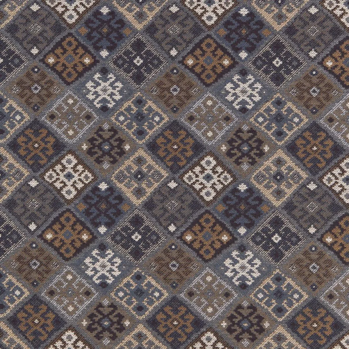 Schumacher 67141 Kilim Weave Denim fabric swatch
