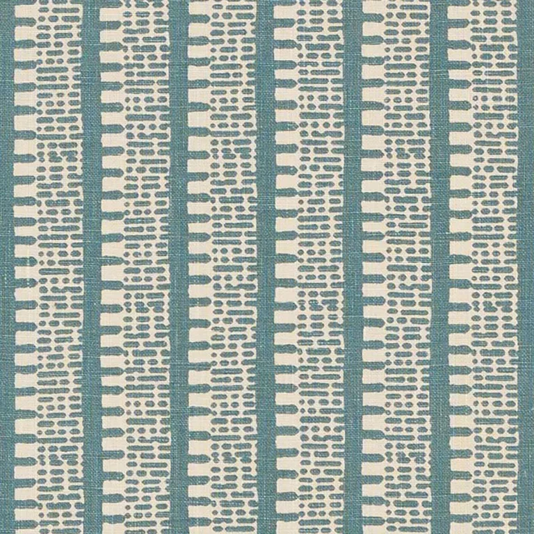 Schumacher 176135 Kiosk Peacock Blue fabric swatch