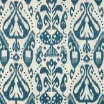 Schumacher 69480 Kiva Embroidered Ikat Lapis fabric swatch