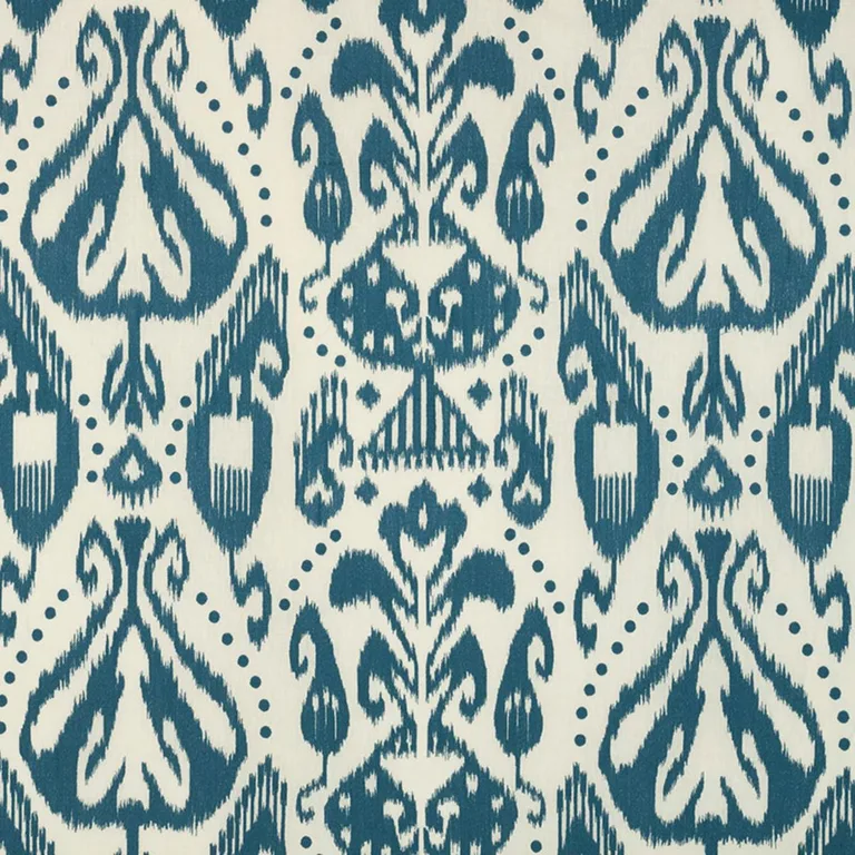 Schumacher 69480 Kiva Embroidered Ikat Lapis fabric swatch