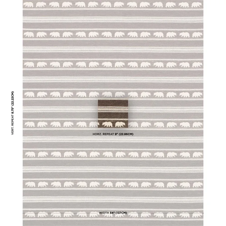 Schumacher 84991 Koda Stripe Coffee fabric swatch
